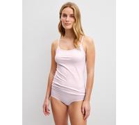 Spaghettitop CALIDA "Essential Cotton", Damen, Gr. S (40/42), rosa (orchid rose), Single Jersey, Obermaterial: 93% Baumwolle, 7% Elasthan, figurbetont hüftbedeckend, tiefer Rundhals, Tops, tiefer Auss