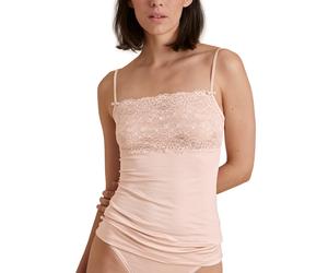 Spaghettitop CALIDA "Sensual Secrets", Damen, Gr. M (44/46), rosa, Single Jersey, Obermaterial: 57% Viskose, 38% Baumwolle, 5% Elasthan, unifarben, normal hüftbedeckend, Rundhals, Tops, semitransparen