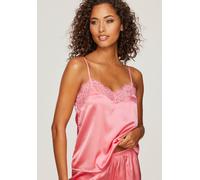 Spaghettitop LASCANA "Alana", Damen, Gr. 44/46, pink, Spitze, Obermaterial: 87% Seide, 7% Polyamid, 6% Elasthan, tiefer V-Ausschnitt, Tops, mit hohem Seidenanteil und edler Spitze, Dessous (12704961-4