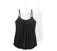 Spaghettitop LASCANA Gr. 32/34, schwarz-weiß (weiß, schwarz) Damen Tops Bestseller (898782-32) weiß, schwarz