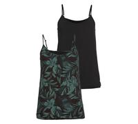 LASCANA Damen Spaghettitops smaragd / schwarz, Größe 44/46, 3862790 Smaragd / Schwarz L