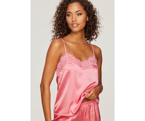 Spaghettitop LASCANA "Seidentop, Spitzentop, Alana", Damen, Gr. 36/38, pink, Spitze, Obermaterial: 87% Seide, 7% Polyamid, 6% Elasthan, tiefer V-Ausschnitt, Tops, mit Seide und edler Spitze, Dessous (