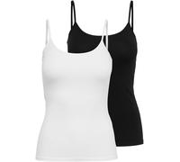 ONLY Damen Onllove Singlet 2 stuks Jrs Blouse, Schwarz-Weiss , S EU