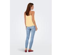 Spaghettitop ONLY "ONLDEBBIE SINGLET NOOS WVN", Damen, Gr. 38, double cream, Web, Obermaterial: 100% Polyester, unifarben, regular fit normal, V-Ausschnitt, Tops, Kunstfaser, regular fit, Rundhals (69
