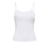 Spaghettitop ONLY "ONLEA S/L NEW SINGLET JRS NOOS", Damen, Gr. S, hellweiß, Jersey, Obermaterial: 94% Polyamid, 6% Elasthan, unifarben, regular fit hüftlang, Rundhals, Tops (82674636-S) hellweiß