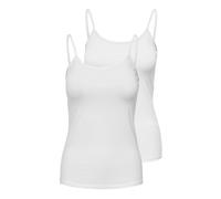 Spaghettitop ONLY "ONLLOVE - Spaghettitops im Doppelpack mit elastischem Tragekomfort", Damen, Gr. M, weiß pack:weiß, weiß, Jersey, Obermaterial: 95% Baumwolle, 5% Elasthan, unifarben, regular fit nor