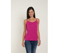 Spaghettitop SEIDEL MODEN, Damen, Gr. 48, pink (magenta), Obermaterial: 95% Viskose, 5% Elasthan, unifarben, regular fit taillenbedeckt, V-Ausschnitt, Tops Spaghettitop, mit dezentem V-Ausschnitt, MAD