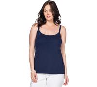 Spaghettitop SHEEGO, Damen, Gr. 46, blau (marine), 100% Baumwolle, unifarben, Rundhals, Tops (36188569-46) marine