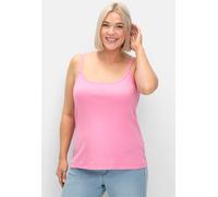 Spaghettitop SHEEGO, Damen, Gr. 50, blumiges pink, 100% Baumwolle, unifarben, Rundhals, Tops (32712822-50) blumiges pink