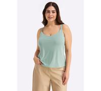 Spaghettitop SHEEGO, Damen, Gr. 50, kalkmint, 70% Modal, 24% Polyester, 6% Elasthan, unifarben, Rundhals, Tops (74304702-50) kalkmint