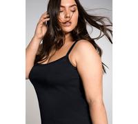 Spaghettitop SHEEGO, Damen, Gr. 52, schwarz, 100% Baumwolle, unifarben, Rundhals, Tops (74679712-52) schwarz