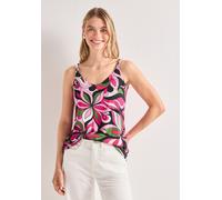 Spaghettitop STREET ONE, Damen, Gr. 40, magenta dream, Stoff, 95% Viskose, 5% Elasthan, gemustert, normal normal, V-Ausschnitt, abgesteppt, Tops, aus softer Viskose (76761438-40) magenta dream