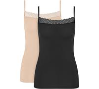 Spaghettitop TRIUMPH "Feel of Modal", Damen, Gr. M, schwarz (schwarz combination), Obermaterial: 87% Modal, 13% Elasthan, hüftbedeckend, eckiger Ausschnitt, Tops, weich, bequem, verstellbare Träger (8