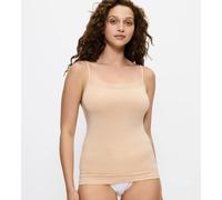 Spaghettitop TRIUMPH "Feel of Modal Spaghetti Top", Damen, Gr. M, beige, Single Jersey, Obermaterial: 87% Modal, 13% Elasthan, figurbetont hüftbedeckend, ohne Ausschnitt, Tops, sehr weich (18179265-M)