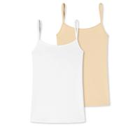 Spaghettitop UNCOVER BY SCHIESSER "Uncover Cotton", Damen, Gr. L, 901, sonstige, Single Jersey, Obermaterial: 95% Baumwolle, 5% Elasthan, figurbetont hüftbedeckend, tiefer Rundhals, Tops, tiefer Rundh