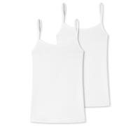 Spaghettitop UNCOVER BY SCHIESSER "Uncover Cotton", Damen, Gr. XXL, 100, weiß, Single Jersey, Obermaterial: 95% Baumwolle, 5% Elasthan, figurbetont hüftbedeckend, tiefer Rundhals, Tops, tiefer Rundhal