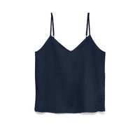 Spaghettitop VERO MODA "VMJOSIE SINGLET WVN GA", Damen, Gr. M, navy blazer, Web, Obermaterial: 83% Viskose, 17% Nylon, unifarben, regular fit normal, V-Ausschnitt, Tops, Viskosemischung, regular fit (
