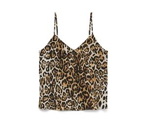 Spaghettitop VERO MODA "VMJOSIE SINGLET WVN GA", Damen, Gr. S, silber lining aop:bella, Web, Obermaterial: 83% Viskose, 17% Nylon, bedruckt, regular fit normal, V-Ausschnitt, Tops, Viskosemischung, re