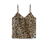 Spaghettitop VERO MODA "VMJOSIE SINGLET WVN GA", Damen, Gr. XL, silber lining aop:bella, Web, Obermaterial: 83% Viskose, 17% Nylon, bedruckt, regular fit normal, V-Ausschnitt, Tops, Viskosemischung, r