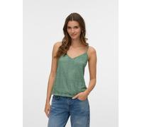 Spaghettitop VERO MODA "VMMAYA V-NECK SINGLET TOP JRS", Damen, Gr. M, hedge grün, Jersey, Obermaterial: 95% Polyester, 5% Elasthan, unifarben, regular fit normal, V-Ausschnitt, Tops, Materialmix, regu