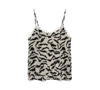 Spaghettitop VERO MODA "VMMENNY LACE SINGLET WVN GA", Damen, Gr. S, silber lining aop:calli, Web, Obermaterial: 100% Viskose, bedruckt, regular fit normal, V-Ausschnitt, Tops, Viskose, regular fit (76