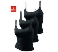Spaghettitop VIVANCE ACTIVE, Damen, Gr. 44/46, schwarz, Single Jersey, Obermaterial: 95% Polyamid, 5% Elasthan (LYCRA), unifarben, Basic, körpernah taillenbedeckt, tiefer Rundhals, Tops, aus weicher M