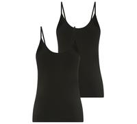 Spaghettitop YSABEL MORA, Damen, Gr. M, schwarz, Single Jersey, Obermaterial: 95% Baumwolle, 5% Elasthan, figurbetont hüftlang, V-Ausschnitt, Tops, Baumwollmix, elastisch, atmungsaktiv, weich (4716602