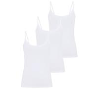 Spaghettitop YSABEL MORA, Damen, Gr. S, weiß, Single Jersey, Obermaterial: 95% Baumwolle, 5% Elasthan, hüftbedeckend, tiefer Rundhals, Tops Spaghettitop, Baumwollmix, elastisch, weich, schmale Träger,