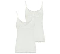 Spaghettitop YSABEL MORA, Damen, Gr. XL, champagne, Obermaterial: 90% Polyamid, 10% Elasthan, figurbetont hüftlang, V-Ausschnitt, Tops, elastisch, Spitzeneinsatz, schmale Träger, femininer Stil (88058