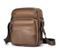SPAHER Herren Tasche Leder Umhängetaschen Herren Handtaschen Ledertasche Herren Klein Leder Handgelenktasche Messenger Tasche Herren schultertasche Geschenk für Männer Braun