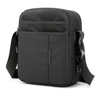 SPAHER Umhängetasche Herren Nylon Tasche für iPad Kuriertasche Wasserdicht Schultertasche Geschenk für Männer Messenger Bag Crossbody Reise Arbeitstasche Studententasche (Schwarz)