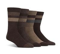 Spairs Herren Im Freien Gehen Stiefel Socken, Gepolsterter Fuß, Atmungsaktiv, Weich, Besatzungslänge, Multipack of 4 Paar, Größe 39-45 Stiefel Streifen Brown/Earth