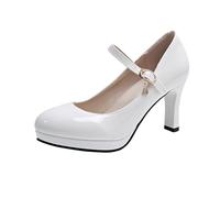 Spangenpumps Damen, High Heels Mit Absatz Hochzeit Pumps Tanzschuhe Glitzer Geschlossen Blockabsatz Stöckelschuhe Ballschuhe Breite Füße Elegant Und Bequem Abendschuhe Festliche Schuhe
