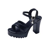 Spangenpumps Damen Schwarz: Absatzschuhe Damen Elegant Ballerinas Mit Absatz Plateau Sandalen Blockabsatz Sandalen Schnüren Mit Schnallen Abendschuhe/Sandaletten/Sommer Sandalen/Bequeme Sandalen