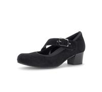 Pumps GABOR, Damen, Gr. 38, schwarz, Ziegenveloursleder, Schuhe Pumps, Blockabsatz, Businessschuh, Spangenpumps, Komfortweite H (=sehr weit) (33694022-38) schwarz
