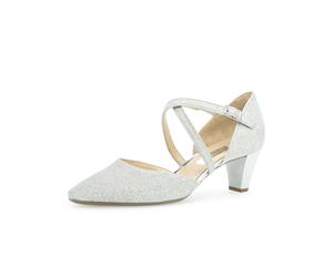 Spangenpumps GABOR "Spangenpumps", Damen, Gr. 38, silber, Schuhe Spangenpumps (89267151-38) silber