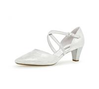 Spangenpumps GABOR "Spangenpumps Effektleder", Damen, Gr. 38,5, silber, Schuhe Spangenpumps (18405540-38,5) silber