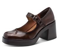Spangenpumps TAMARIS, Damen, Gr. 37, braun (braun glänzend), Schuhe Spangenpumps, Blockabsatz, Businessschuh in veganer Verarbeitung (17966553-37) braun glänzend