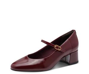 Spangenpumps TAMARIS, Damen, Gr. 38, weinrot, Lackleder, glänzend, unifarben, Schuhe Spangenpumps, Blockabsatz, Abendschuh mit Touch it-Ausstattung (97190921-38) weinrot