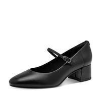 Tamaris Damen Pumps mit Blockabsatz Leder, schwarz, 40 EU