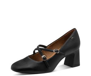 Spangenpumps TAMARIS, Damen, Gr. 41, schwarz, Lederimitat, Schuhe Spangenpumps, Blockabsatz, Abendschuh, Festtagsschuh mit verstellbaren Schnallen (60339630-41) schwarz