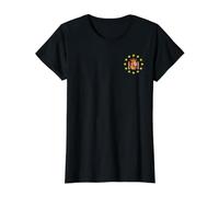 Spanien Wappen Flagge Europas Kreis von 12 Sternen Espana Preisgünstiges Grafik-T-Shirt, Damen, Schwarz, XL