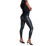 SPANX Assets Red Hot Leggings - Schmeichelhaft & Bequem Bauchweg - Kunstleder Leggings - Mit Shaping Bund, tiefschwarz, M