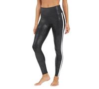 Spanx Damen Faux Leather Stripe Leggings, Schwarz (Black/White), S EU