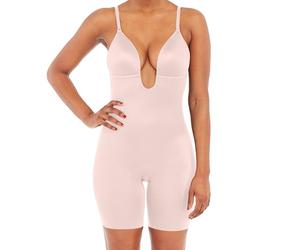 Spanx Damen Plunge Low-Back Bodysuit Formender Body, Champagne BEIGE, S EU