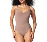 SPANX sculpt Seamless Power Thong Bodysuit - Weiche, nahtlose Shapewear für Frauen - Verstellbare Träger - Mit Druckknopfverschluss, Cafe au Lait, XL Große Größen