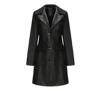 Sparabos Angebote, 5 Euro Artikel, Übergangsmantel Damen Winterjacke Mittellanger Ledermantel Für Damen, Langärmeliger -Trenchcoat, Modischer Mantel Lederjacke Kurz Damen, Warehouse Deals Angebote