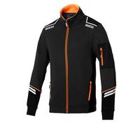 Sparco Arbeits-Sweatshirt Alabama Tech Full Zip Herren. Technisches Sweatshirt mit abriebfesten Verstärkungen mit reflektierenden Details für Baustellen und Werkstätten Schwarz-Orange M