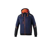 sparco Sweatshirt mit Kapuze, Marke Modell Sweatshirt mit Reißverschluss und Kapuze, TW, Größe L, Marineblau/Orange