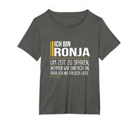 Sparen Sie Zeit Nehmen Wir An, Ronja Ist Nie Falsch Lustig T-Shirt, Damen Große Größen, Anthrazit, 2X